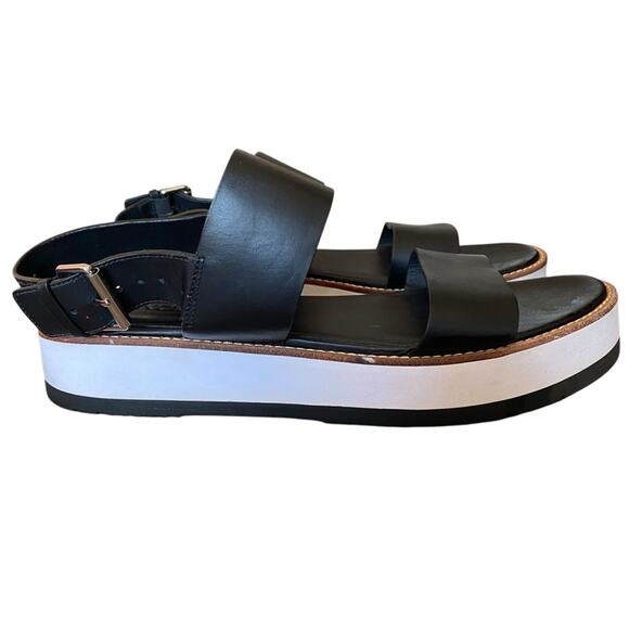 Vince Mana Platform Black White Leather Women's Sandals size 9 - Picture 2 of 10